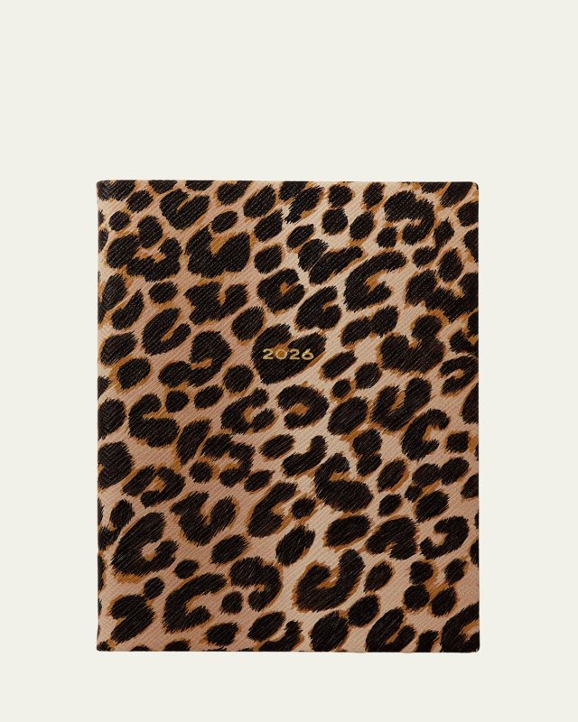 Panama 2026 Leopard-Printed Leather Soho Weekly Diary